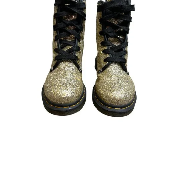Dr Martens Gold Glitter 1460 Farrah Ankle Boots Women’s Size 7 Doc Marten Rare - Picture 5 of 15